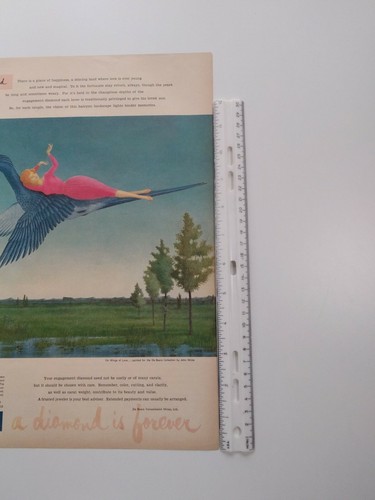 De Beers Diamonds Print Ad Original Rare Vtg 1950s Wings Love Wilde Sunbeam Mix - Picture 4 of 9