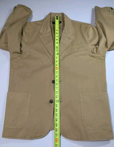 J Peterman Sport Coat Khaki Tan Cotton Jacket 3-Button Men's 44 - Picture 9 of 12