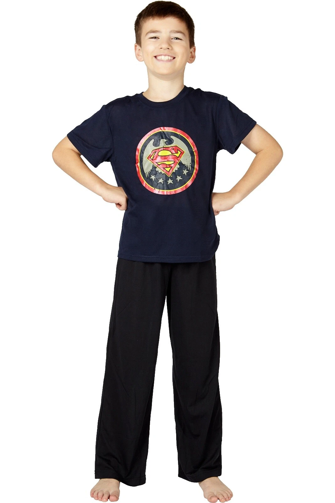 Superman Negro Ropa de dormir para niños