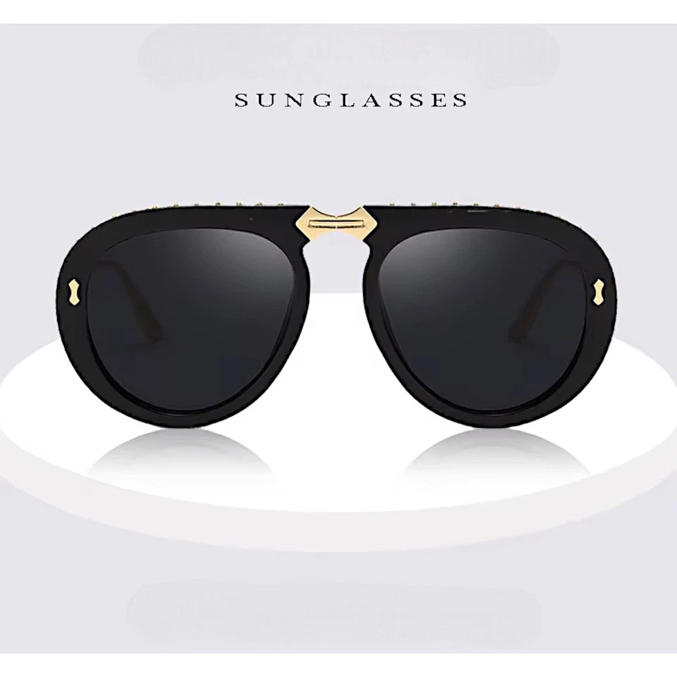 Women Aviator Sunglasses Rhinestones Design Foldable Glasses Photocromatic UV400 - Image 4 of 4