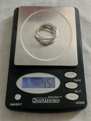 Designer 925 Sterling Silver 4 Quadruple Interlocking Roll Eternity Rings Size 8 - Picture 5 of 5