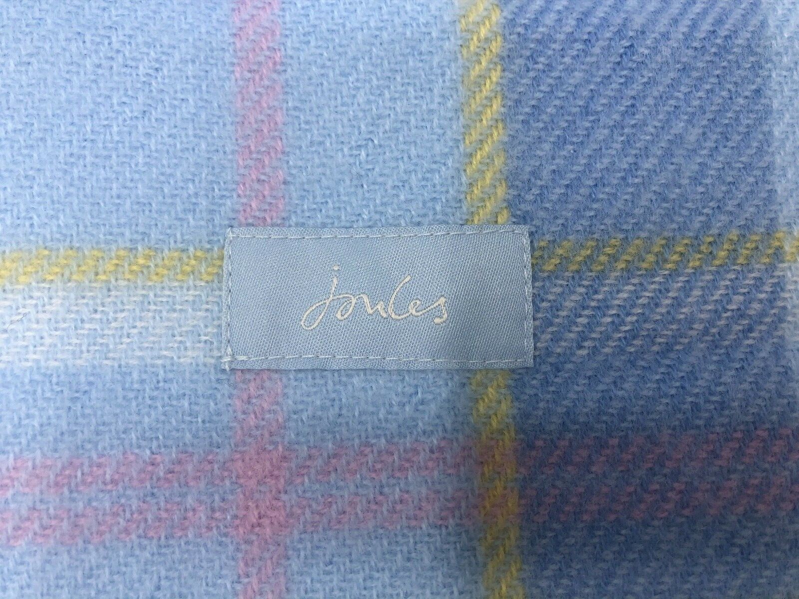 JOULES Picnic Blanket with Carry Strap Super Soft outdoor in Light Blue check Hoogwaardige binnenlandse