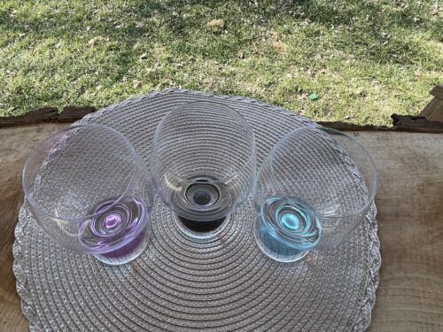 3 copas de vino/agua de base gruesa de cristal de Bohemia checa 12 oz 3 colores - Imagen 9 de 10