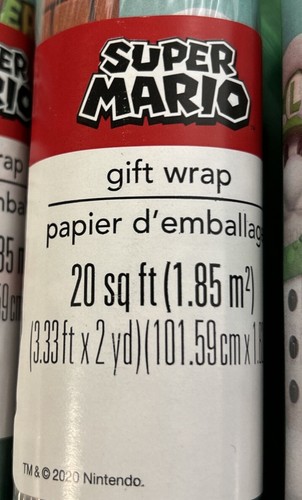 Super Mario Christmas Lot Of 3 Holiday Gift Wrap Paper Rolls -60 Sq. Ft. Total - Picture 3 of 4