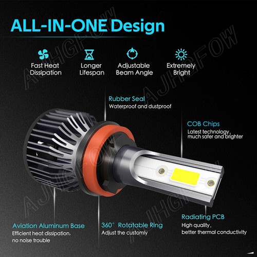 H11 LED Headlight Low Beam Bulb 36000LM Bright 6000K Super White Replace Halogen - Bild 9 von 12