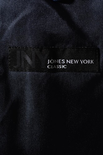 44R Jones New York Navy-Blue Pinstriped 2-Piece Suit 35x27 Trousers 23" Sleeves - Picture 12 of 13