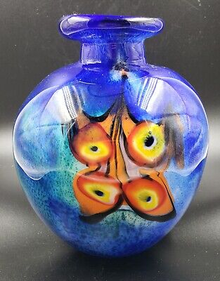 6 Multicolor Art Glass Vase 6 Multicolor Art Glass Vase