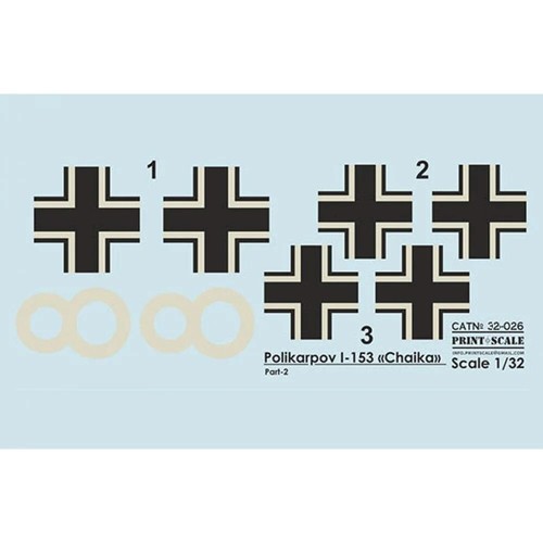 Print Scale 32-026 Decal airplane 1:32 Polikarpov I-153 Chaika Part 2 - 1,5 leaf - Picture 5 of 24
