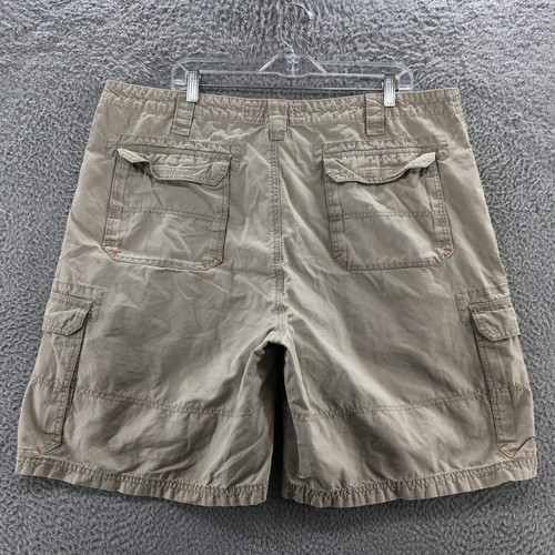 Cabelas Cargo Shorts Mens 42 (actual 42x9) Beige Cotton High Rise Zip Fly Casual - Picture 12 of 20
