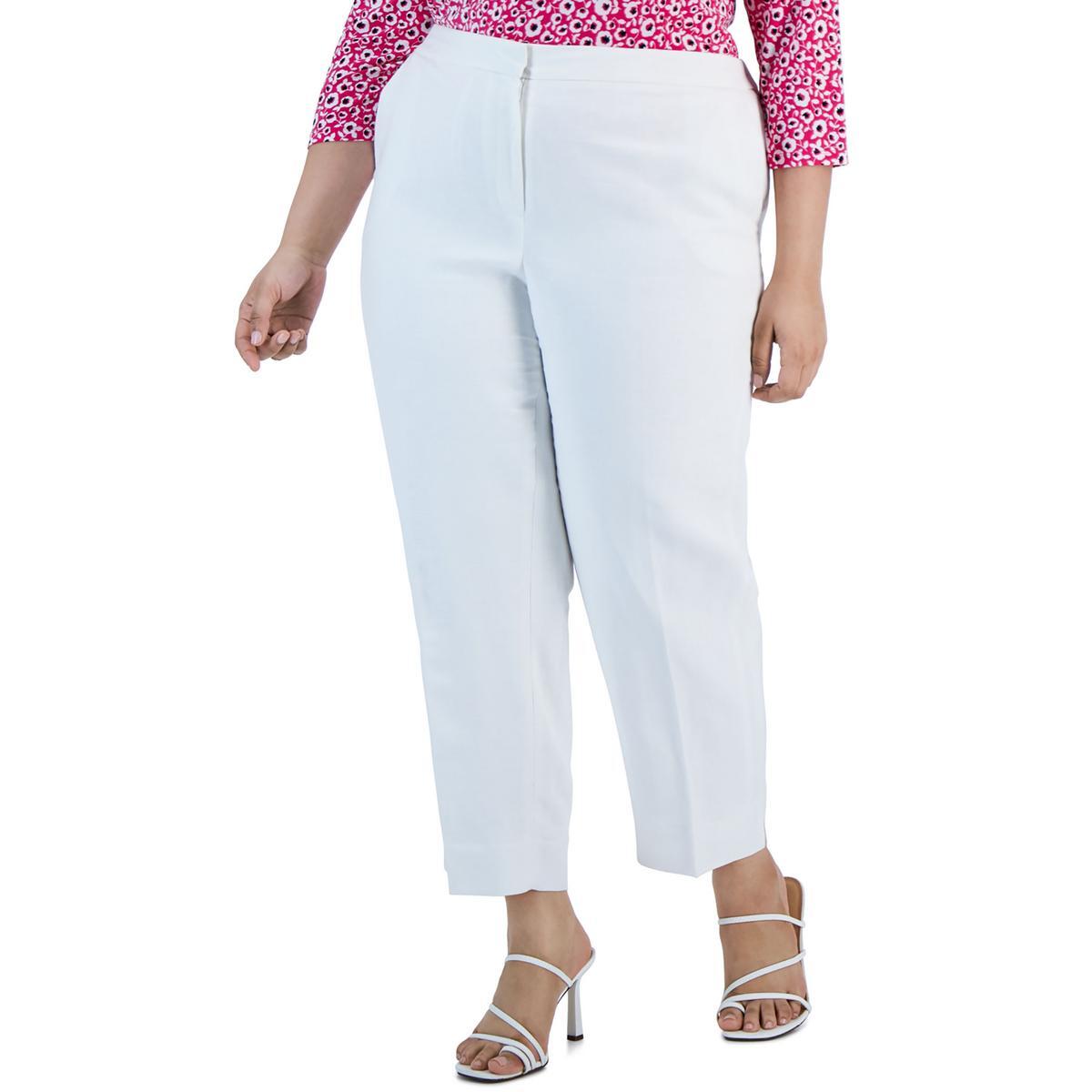 Женские брюки Kasper из льняной смеси с карманами на эластичной резинке по щиколотку Plus BHFO 7608