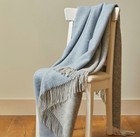 TWEEDMILL TEXTILES DARTMOOR  BLUE MIST GREY 100% PURE NEW WOOL THROW BLANKET RUG