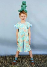 MATILDA JANE SIZE 10 Far Out Floral Romper Dream Chasers Blue Ruffle EUC 3019