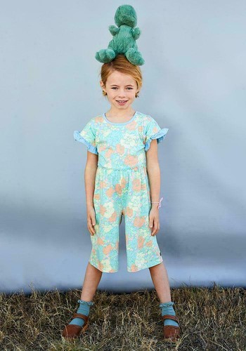 MATILDA JANE SIZE 10  Far Out Floral Romper Dream Chasers Blue Ruffle EUC #3019 - Picture 1 of 6