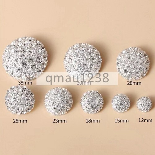 12MM-38MM Metal Shank Buttons Shining Rhinestones Sewing Crafts For Clothing Bag - Picture 2 of 6