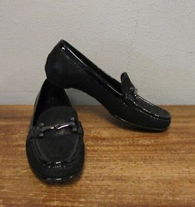lederen Horsebit Suede Filo Donald Saffiano gesp zwart Pliner Flats Loafers 6 qw40F