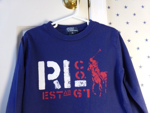 FLAW Vtg Ralph Lauren BIG PONY T-Shirt Boys 6 POLO Retro Red White Blue - Picture 14 of 23