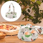 Eier-Sammelkorb, Eierkorb, Leinenkorb, Eierbeutel aus Segeltuch mit 7 Fächern