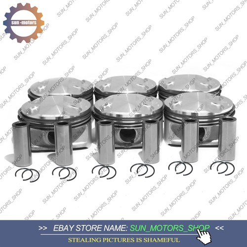 6PCS Pistons & Rings Set Mahle 10.7:1 For BMW E82 E88 E90 128i 328i 3.0L N52B30A - Picture 4 of 6
