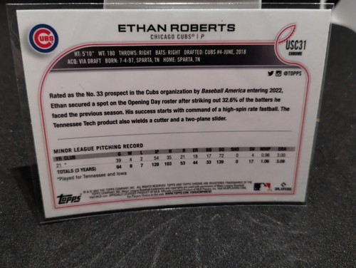 2022 Ethan Roberts #USC31 Topps Chrome Update RC NM - Picture 2 of 2