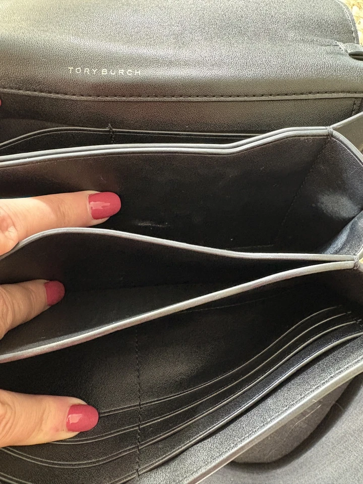 Tory Burch Carmen Mini Crossbody Bag Black Leather Gold Hardware - Image 3 of 4