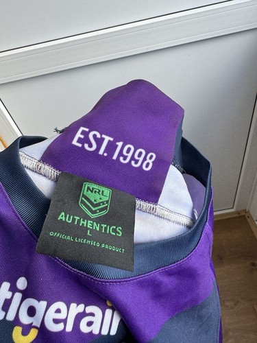 Vintage Melbourne Storm NRL Rugby League Jersey Shirt Rare Lightning Sz Mens L - Picture 5 of 5