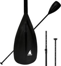 SUP Paddle - 3-Piece Adjustable Aluminium with Glass Fiber Black