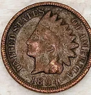 1894 Indian Head One Cent Penny 1C US Coin! VG/F - #14250