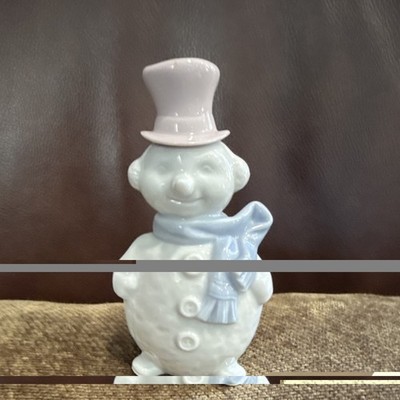 Lladró Porcelain Snowman Figurine Christmas 1991 Hand Painted