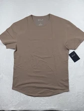 New BYLT Shirt Mens Extra Large Brown Drop Cut S/S Lux Crewneck Athletic XL