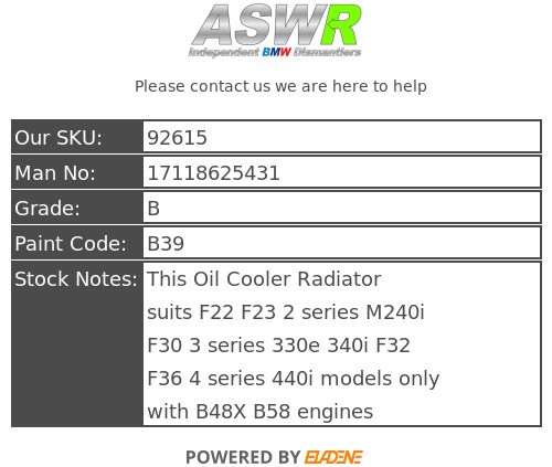 BMW Coolant Cooler Radiator B48X B58 Petrol F22 M240i F30 330e 17118625431 - Picture 6 of 10