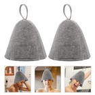 2 Pcs Wool Felt Sauna Hat Bath Spa Accessory Breathable Cap Hats