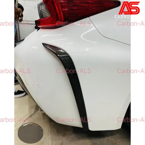 FOR 15-18 LEXUS RC F RCF REAL CARBON FIBER REAR BUMPER SIDE TRIM GARNISH CANARDS - Picture 6 of 12