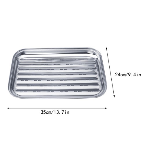 Stainless Steel Grill Pan Grilling Tray for Outdoor Roasting Pans - Bild 11 von 12