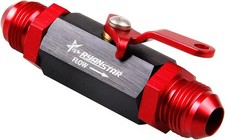 RYANSTAR AN8 Fuel Shut off Valve 8AN to 8AN Male Fitting Aluminum Anodized (Blac