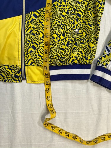 Vintage Akademiks Mens Y2K Geometric JNCO Style Windbreaker Jacket Sz XL Yellow - Picture 21 of 23