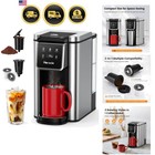 Coffee Maker Single Serve K-Cup Grounds Hot Iced Strong Brew 6 14oz 50oz Rese...