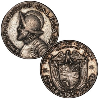 Panama 1/4 Balboa 1932 KM#11 Silver .900 0.181 ASW
