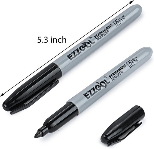 Non-Toxic Fine Tip Black Permanent Markers - 300 Pack for School and Office Use - Picture 4 of 10