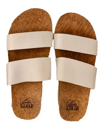 Reef Cushion Vista Hi Platform Sandals Slide Double Strap White Women US 6 EU 36