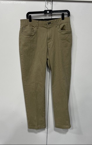 Calvin Klein Mens Tan Cotton Blend Infinite Flex Waist Slim Chino Pants Sz 32x30