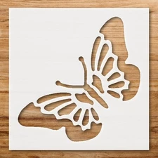 Butterfly Garden Scene Wall Art Reusable Plastic Stencil - StencilAir