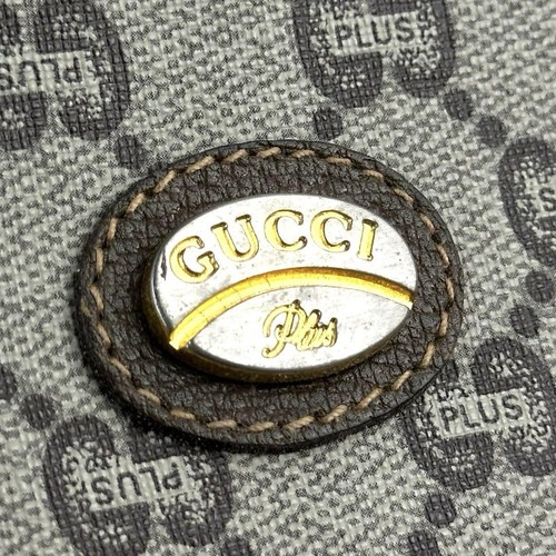 Beauty Gucci Shoulder Bag GG Plus Gold Hardware PVC Leather Brown Used - Picture 3 of 10