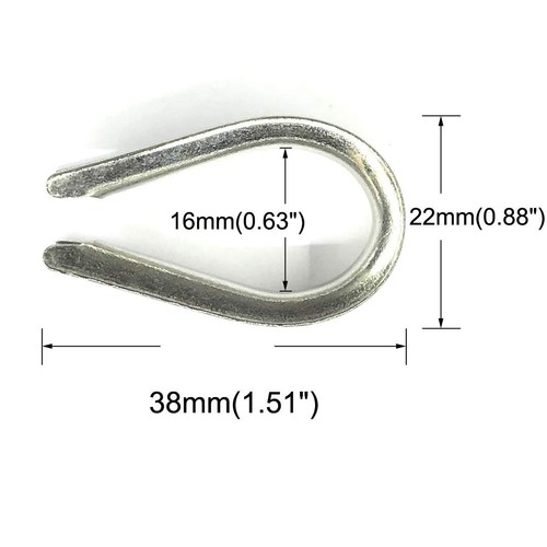 22 Stück M6 Edelstahl Kauschen für 1/4 Zoll Durchmesser Drahtseil - Bild 2 von 7