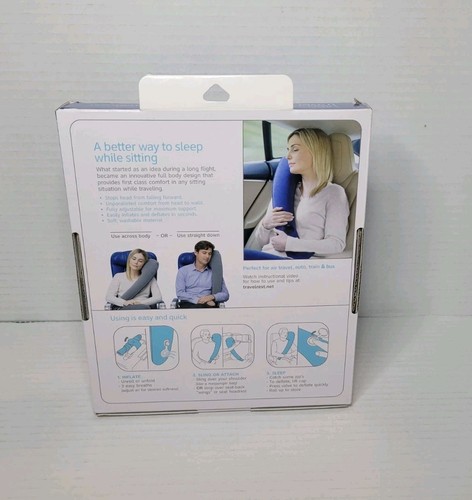Travelrest Ultimate Inflatable Travel Pillow Neck Head Shoulder Support Blue NEW - Picture 6 of 12