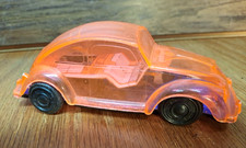 Vtg Japan Tin  Orange Plastic VW Volkswagen Beetle Bug Litho Interior Friction