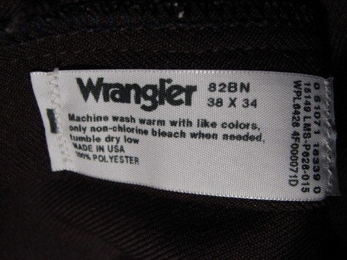 MB17444 PANTALONES POLIETILENO WRANGLER STA-PREST EE. UU. VINTAGE AÑOS 80 38x34 (msr 37"x30") BEIGE - Imagen 5 de 5
