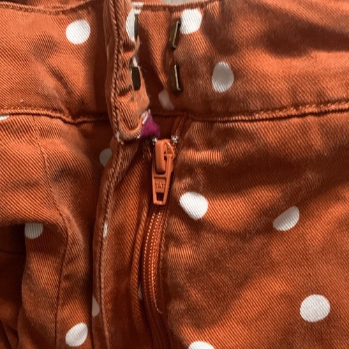 ANTHROPOLOGIE Hose Plissee weites Bein orange & weiß gepunktet Größe S - Bild 6 von 6