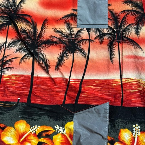 Class 2 Hawaiian Safety Work Shirt Reflective Construction Hensel Emb Size Large - Picture 7 of 12