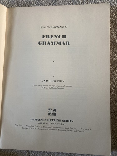 Schaum's Outline Series French Grammer Mary E Coffman 1973 - Picture 3 of 10