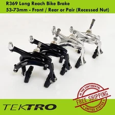 Tektro R369 Long Reach Bike Brake 53-73mm - Front / Rear or Pair (Recessed Nut)